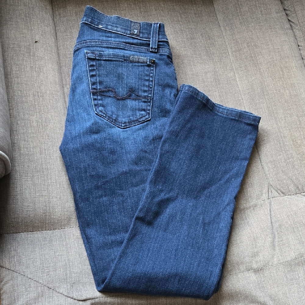 7 For All Mankind Women's Blue Straight Leg Jeans